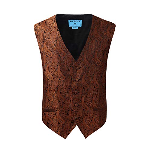Epoint Egc1B02A-L Brown Black Patterned Christmas Gifts Waistcoat Woven Microfiber Thanksgiving Day Presents Large Vest #TOP6