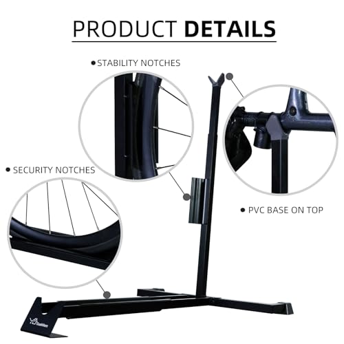 CCLIFE Fahrradständer Boden 3er von Mountainbike und Rennrad Freistehend Vertikaler und Horizontaler Fahrradhalterung Hochkant Höhenverstellbarer