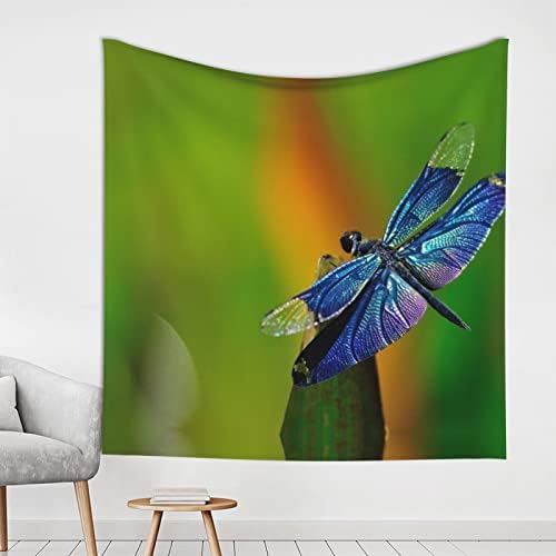 Purple Blue Dragonfly Print Indoor Tapestry Wall Hanging Print Tapestries Home Art Decor Large Size 59Ã—59 Inches For Living Room Bedroom Office And Study