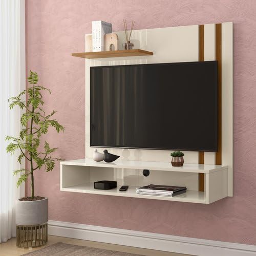 Painel Para TV 32 Polegadas Com 2 Nichos - LOJAS GK - AM cor:off white
