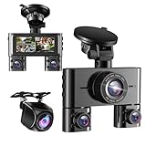360 Dash Cam Front and Rear Inside, 4 Channel Dash Camera for Cars FHD 1080Px4, Built-in Wi-Fi, 3.16” IPS Screen, WDR Night Vision, Included 64GB Card, 24H Parking Mode