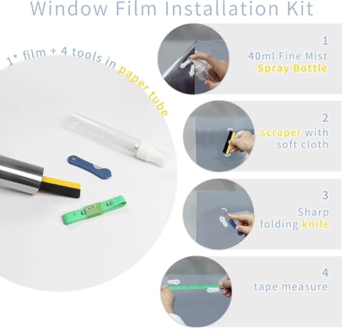 Película para ventana privacidad con herramientas de instalación miniatura 4