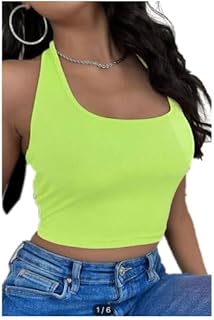 تي شيرت رقبه نسائي مصنوع من القطن المضلع