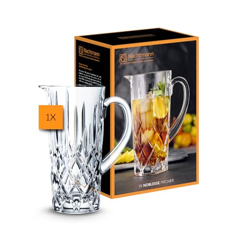Nachtmann Glas Krug, 1190 ml, Noblesse, 101969, Wasserkrug aus Kristallglas, spülmaschinenfest, Made in Germany