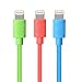 EZOPower 3-Pack Apple Certified Lightning to USB Cable for iPhone 7 / 7 Plus / SE / 6S / 6S Plus / 6 / 6 Plus / 5 / 5S / 5C, iPad Air, iPad Mini 4 (6 feet, Blue / Green / Pink)
