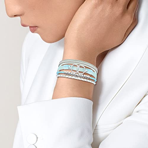 Btysun Bracelets for Women,Stocking Stuffers for Teens Birthday Gifts for Mom Inspirational Gift for Women Mother's Day Daughter Wrap Bracelet Sister Friend Teen Girl Gifts Leather Layered Jewelry Valentines Gift for Her