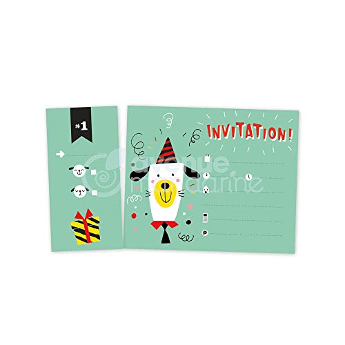 Avenue Mandarine, Ref CO143O, Detachable Invitation Cards, Animal Designs, Booklet of 12 Invitations, Original Illustrations - Image 2