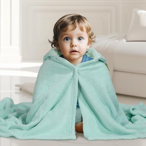 Image of Extra Large Baby Bath Towels Hooded, 50 x 32 Inch Large Toddler Towel with Hood Set, Animal Face Hooded for Kids Boy&Girl, Yellow Tiger & Green Dinosaur