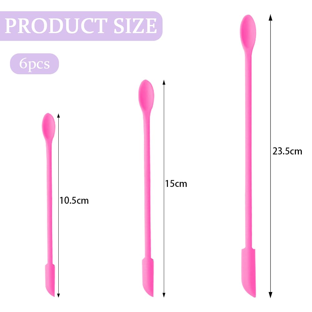 TRKETK 6 Pcs Mini Silicone Spatula Set including Facial Cream Spoons, Jar Scraper - Image 2