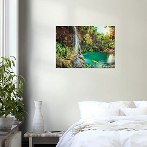 Lagon tropical en art mural paysage : évadez-vous depuis votre salon avec cette toile