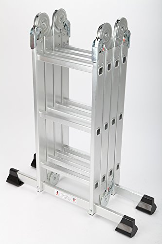 Preisvergleich Produktbild Leiter Multifunktionsleiter Mehrzweckleiter Arbeitsbühne 12-stufig aus Alu