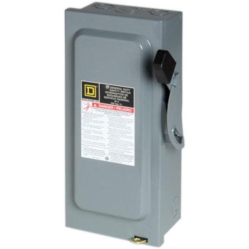 Square D - D322N 60-Amp 240-Volt Three-Pole Indoor General Duty Fusible Safety Switch With Neutral #TOP3