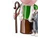 Alessi AGJ01 6 Pastorello - Design Nativity Scene Figurine, Hand Decorated Porcelain, Shepherd Character, Green