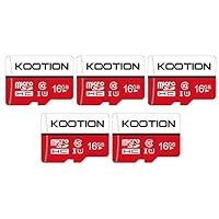 KOOTION 5-Pack 16GB Micro SD Card Class 10 Micro-SDXC Memory Card UHS-I, High Speed Flash TF Card for Security Camera/Smartphone/Drone/Dash Cam/Tablet/PC, C10, U1, 16GB 5Pack