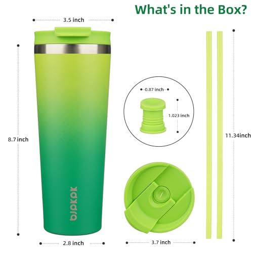 Image of BJPKPK 26 oz Coffee Tumbler with Straw, Insulated Stainless Steel Cup