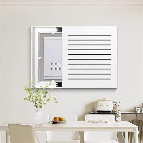 Stylish Decorative Electric Meter Box Cover - Artful Circuit Breaker Panel Lid, Protective Fuse Box Shield for Farmhouse/Dorm, White, 15.7x23.6in (40x60cm)