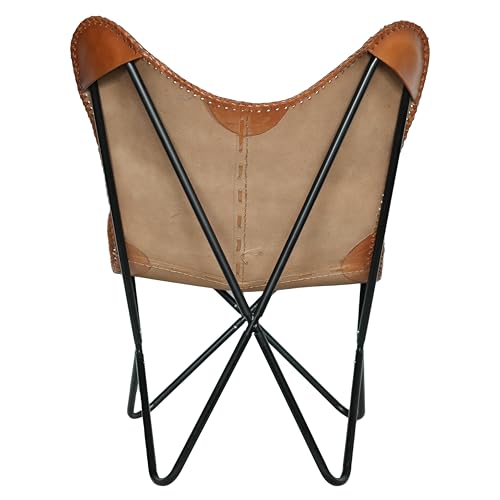 Sillón Plegable Cuero Búfalo Marrón miniatura 4