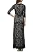 Miusol Women's Floral Lace 2/3 Sleeves Long Bridesmaid Maxi Dress, Black, Small