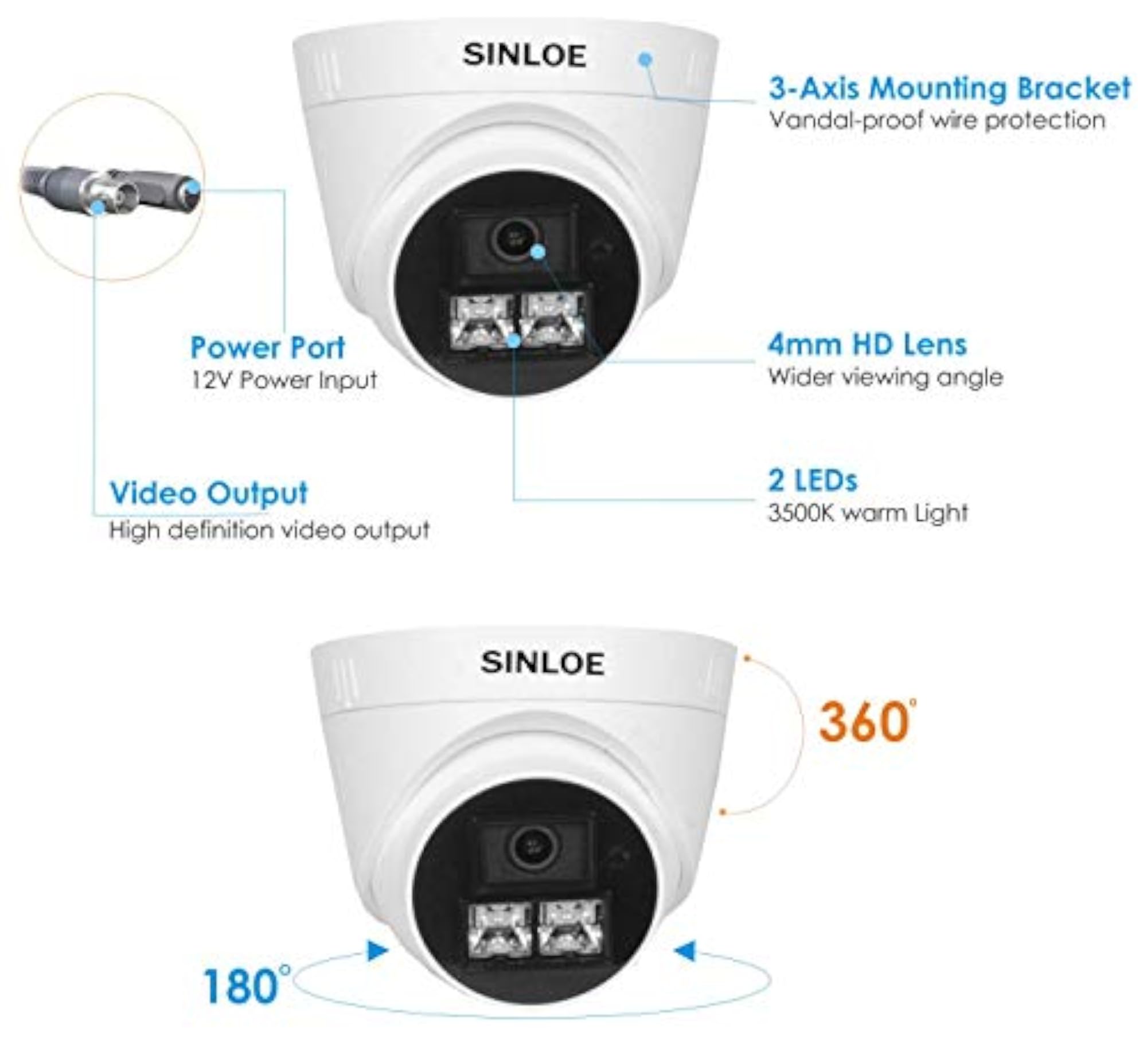 2 MP Night Vision Wired Indoor Dome CCTV Surveillance Camera