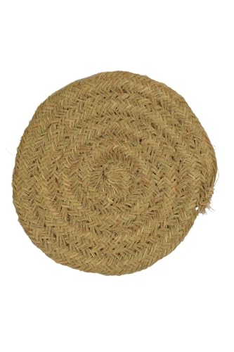 JARDIN202 - Alfombra de Esparto Trenzada a Mano – Alfombra multiuso Decorativa color Natural | 60 cm (Redonda)