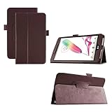 ZZOUGYY Tablet Cover for LG G Pad F 8.0 V495 V496 8"(2015 Release),Ultra Slim Folio Stand Lightweight Leather Case for LG G Pad II 8.0 V497 V498 (Brown)