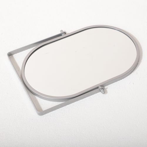 Espejo para maquillaje ovalado de escritorio con base metálica miniatura 4