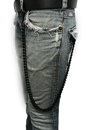 Men Fashion Black Color Wallet Chain Long Strand Strong Heavy Duty Links Bold4
