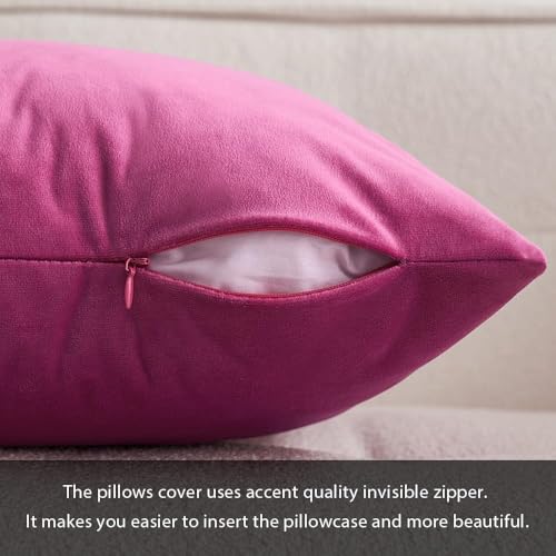 Image of MIULEE Pack of 2, Velvet Soft Solid Decorative Square Throw Pillow Covers Set Cushion Case for Sofa Bedroom Car 18 x 18 Inch 45 x 45 cm