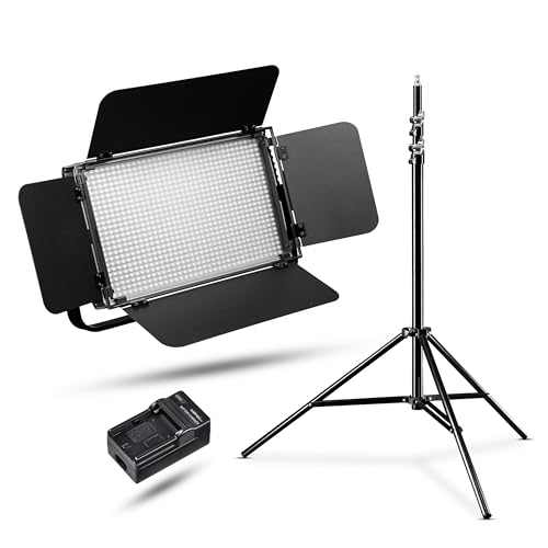Walimex Pro Led Niova 900 Plus Dl Avec Pied De Lampe & 2 Batteries Np f - vue 2
