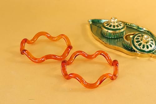 Image of NMII Stylish Glass Kada Set With Simple Cutting Pattern Glossy Finished For Women & Girls | Kada For Gift, Wedding & Everyone