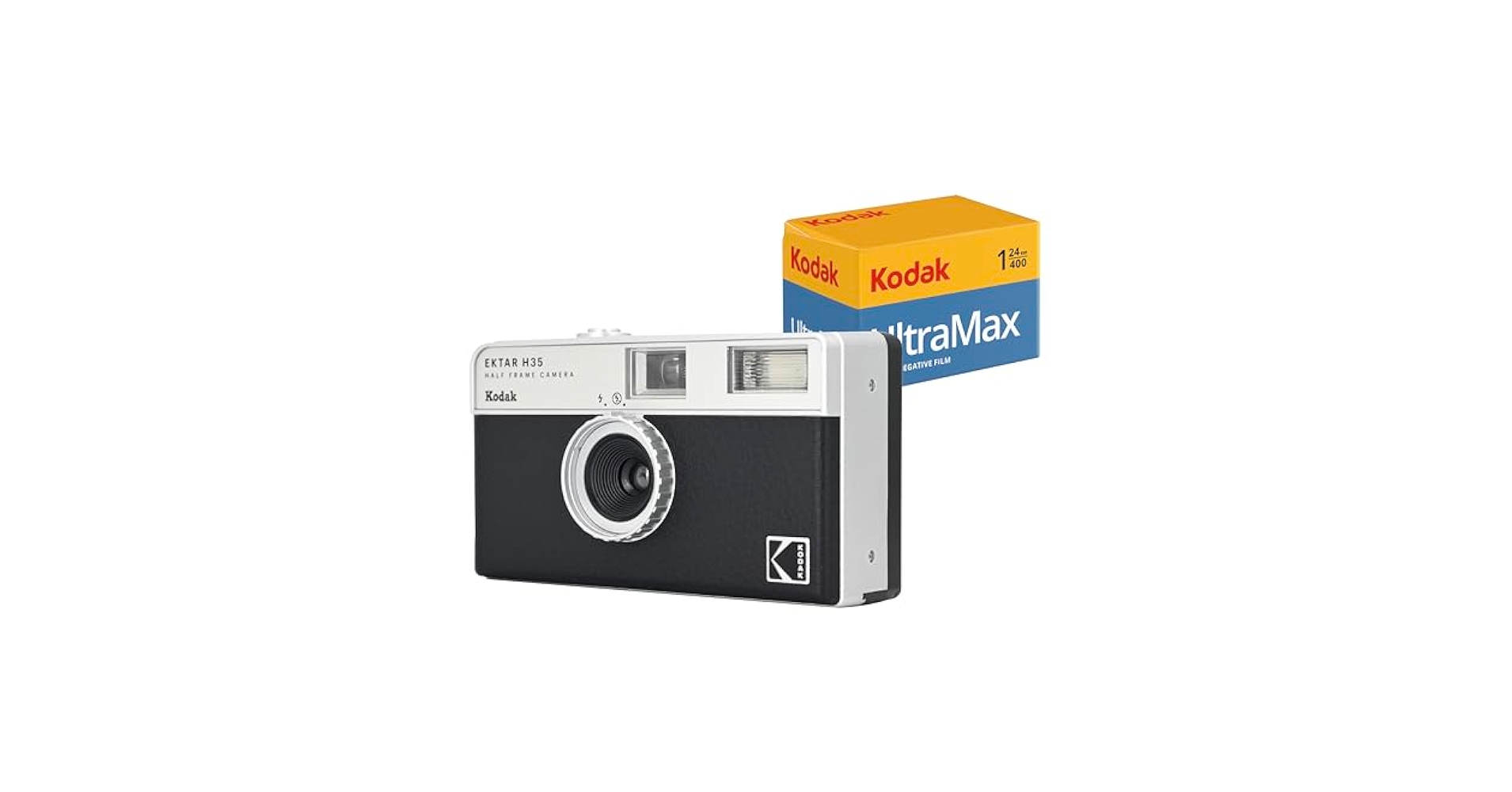 Amazon.com: KODAK EKTAR H35 半框底片相機(黑色,附24xp 底片