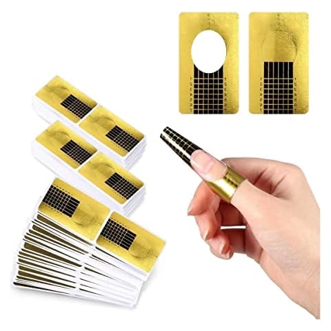 LukyTimo Perruque Femme 200 hojas oro Bandeja de papel de manicura Cover