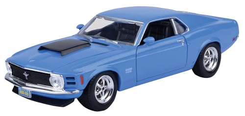 Ford Mustang Boss 429 1970 1:24 Motormax Azul miniatura 1