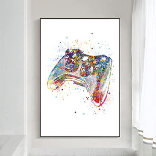 Toile poignée de jeu aquarelle noir et blanc 40x60cm pour habiller un mur vide
