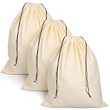 Afcabakila 3 Pcs Large Shoe Bags for Travel, Drawstring Sneaker Travel Bags for Storage & Luggage, 15 x 19 Inch Flannel Shoes Dust Bag, Washable Dust Cover for Sneakers, Boots & Dress Shoes, Beige