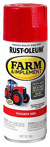 Image of Rust-Oleum 350444 Farm & Implement Spray Paint, 12 oz, Toolbox Red, (Pack of 1)
