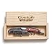 Prestige in Pinewood Crate By Coutale Sommelier - The French Patented Spring-Loaded Double Lever Waiters Corkscrew and Wine Bottle Opener (Rosewood)