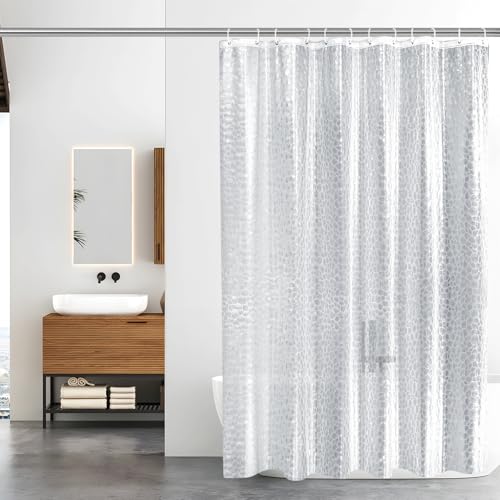 Aeici Plastic Shower Curtain 200 cm X 200 cm Waterproof Shower Curtain for Bathroom Bath, Eva Water Cube, W 78.7" x L 78.7" (1 Panels)