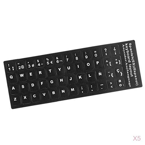 MERISHOPP 5Xspanish White Letters Keyboard Stickers Laptop Computer Protector Cover|Computers/Tablets & Networking | Laptop & Desktop Accessories | Keyboard Protectors-image-38
