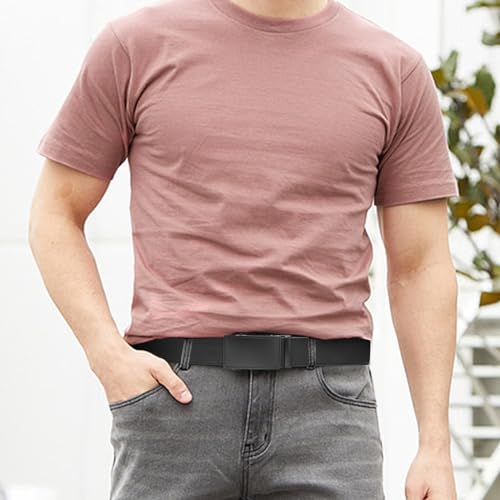 SENDEFN Men's Leather Belt Automatic Ratchet Buckle Slide Belt for Dress Casual Trim to Fit with Gift Box — view 5