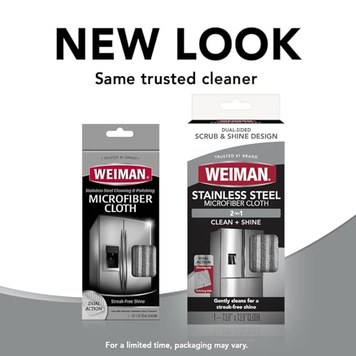 Weiman Microfiber Cloth for Stainless Steel - Safely Traps and Removes Dirt, Oil and Grime to Protect From Scratches 1.40" x 3.56" - image 9