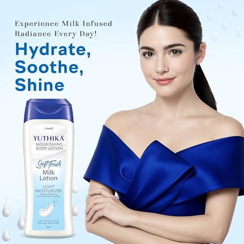 Image of Yuthika Naturals Body Milk Soft Touch 100ml Body Lotion for Women & Men | 72Hr Hydration | for Dry to Very Dry Skin | Enriched with Body Milk | Non Greasy & Healthy Looking Skin