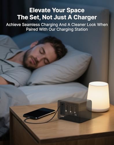 Image of Gitryin Portable Micro USB Charger, Retractable Wall Charger with 33.5in Charging Cable, 40W Fast Charging Block with USB C Port Compatible with Samsung Galaxy S7 S6 J8 J7 Note 5,Kindle,LG,PS4, Black
