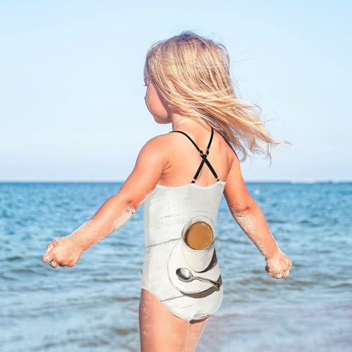 KLL Toddler Swimsuit Girl Beach Swimwear Toddler Bathing Suit Girl 4T Coffee4