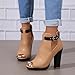 Women's Open Peep Toe Booties Cutout Side Strap Buckle Chunky Block Heel Sandal Fashion Short Ankle Boots Dressy Sandals