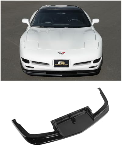 Replacement For 1997-2004 Chevrolet Corvette C5 ALL Models | Performance Style Front Bumper Vented Lower Lip Splitter (ABS Plastic - Painted Glossy Black)