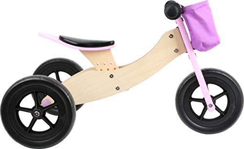 small foot Laufrad-Trike Maxi 2 in 1 Rosa aus Holz, Drei- und Laufrad, verstellbarer Sitz und gummierte Reifen, 11611… – Bild 3