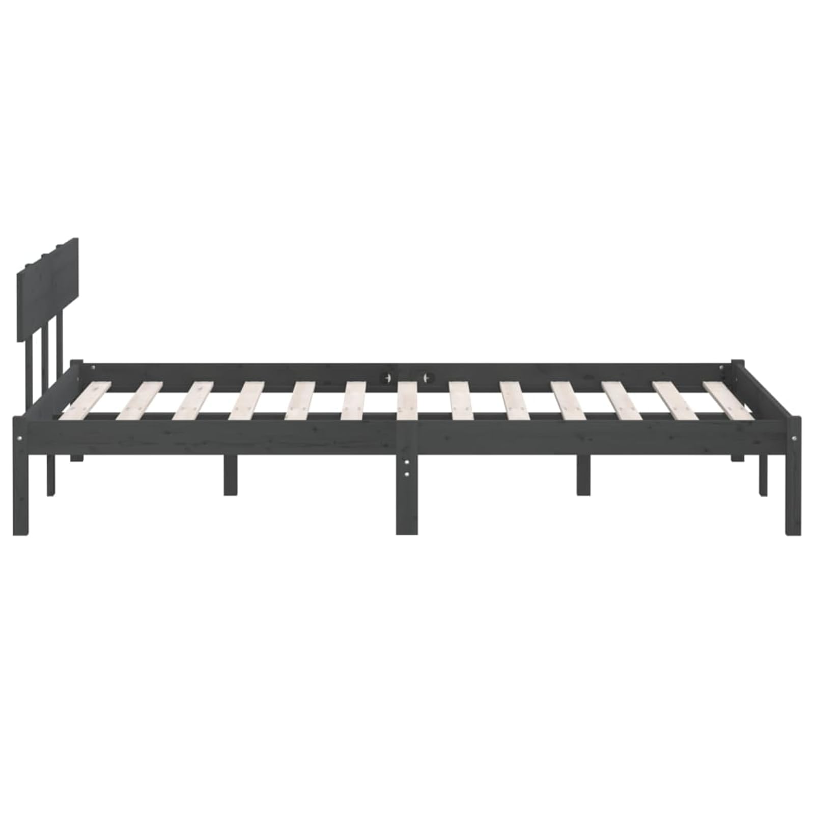 ATOMSTACK MAKER Cama de Madera Maciza de Pino, Color Gris, 150 x 200 cm, Con Somier Integrado y Cabecero Clásico, Ideal para Dormitorios Modernos y Escandinavos – Montaje Fácil