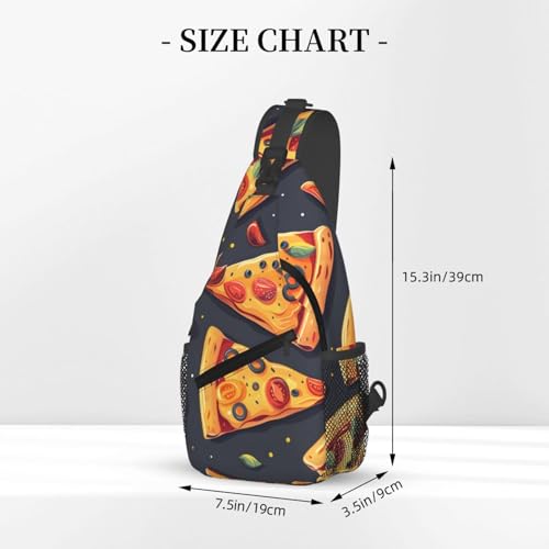 Morrales cruzados con diseño pizza para mujer y hombre miniatura 3