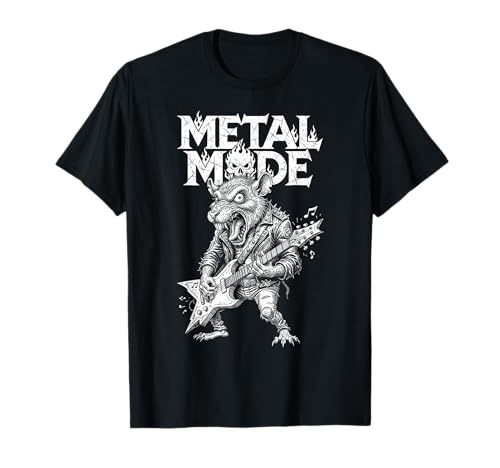 Funny Heavy Metal Mode Chitarrista Chitarra Elettrica Rat Maglietta